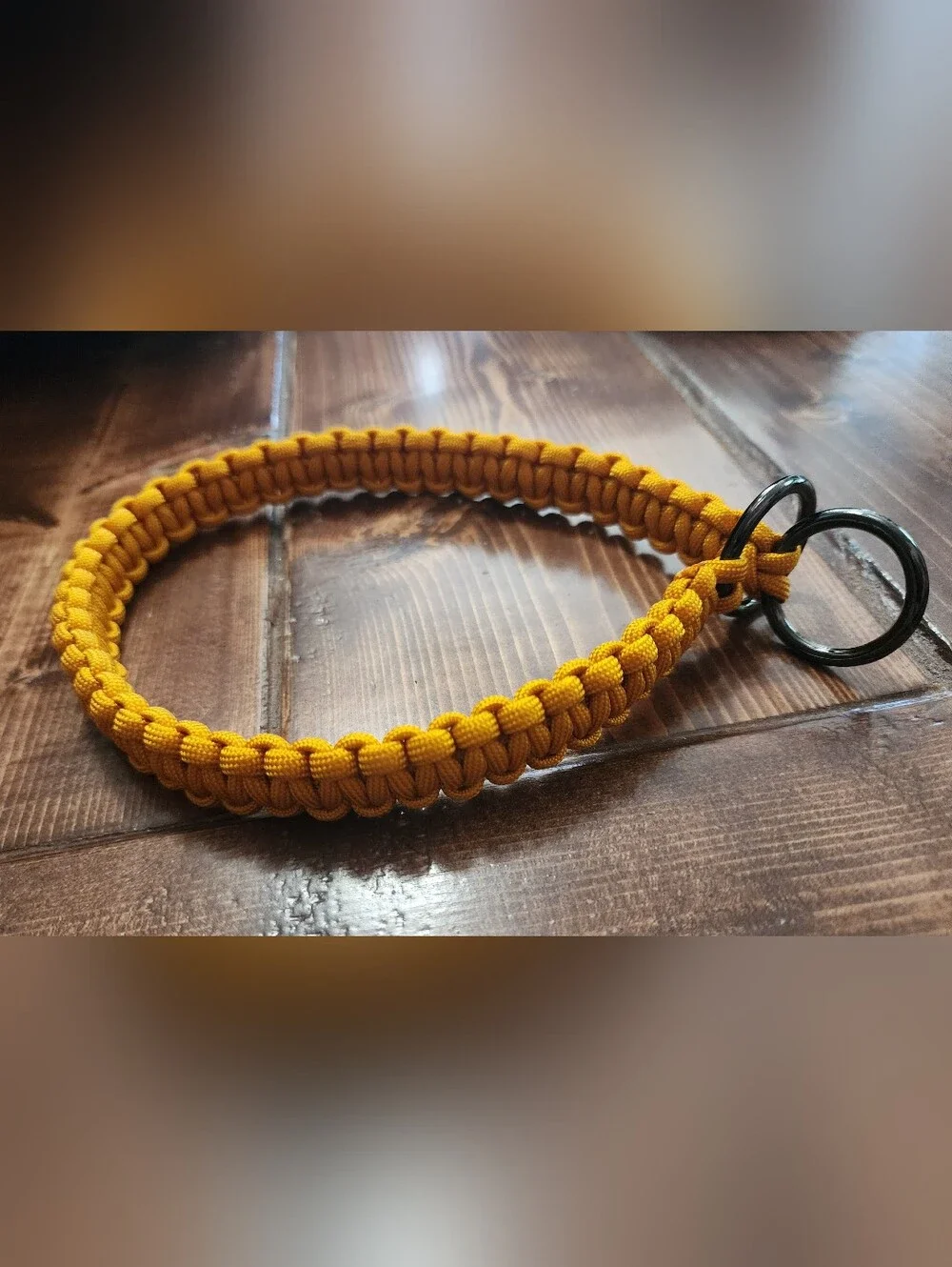 Handmade Paracord Dog Slip Collar in Mustard Yellow